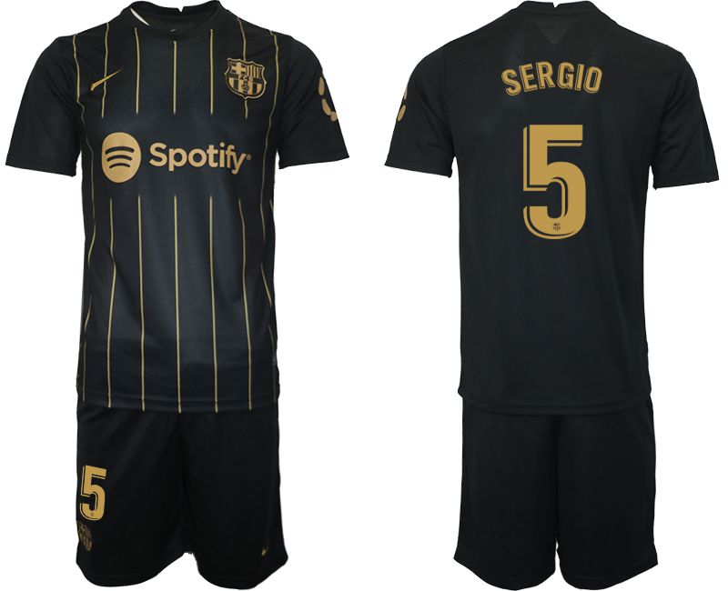 Men 2022-2023 Club Barcelona Black away #5 Soccer Jersey->barcelona jersey->Soccer Club Jersey